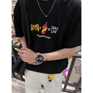 可设48小时发货 支持抖音得物来样二开230克重磅美式短袖t恤MT349图片