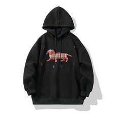 重磅400克小狗贴布刺绣连帽卫衣男秋冬季宽松上衣P63X119，男装卫衣，星座803