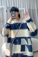 M6136/P65秋冬新款针织衫男学生潮流宽松毛衣男外套大码毛线衣男，男装针织衫/毛衣，电商A141