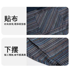 网络图现货条纹休闲宽松无品牌慵懒五分袖衬衫RC211-P38，男装T恤，星座1005-4