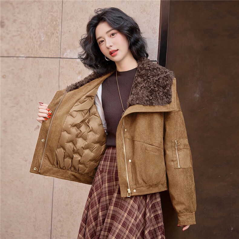 BAO款新增颜色2025冬季新款大毛领拼接90绒羽绒服女外套,女装羽绒服,美沁