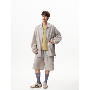 8XL-M 特大码冰丝防晒服短裤套装男户外防晒衣运动外套潮TZ102P65图片