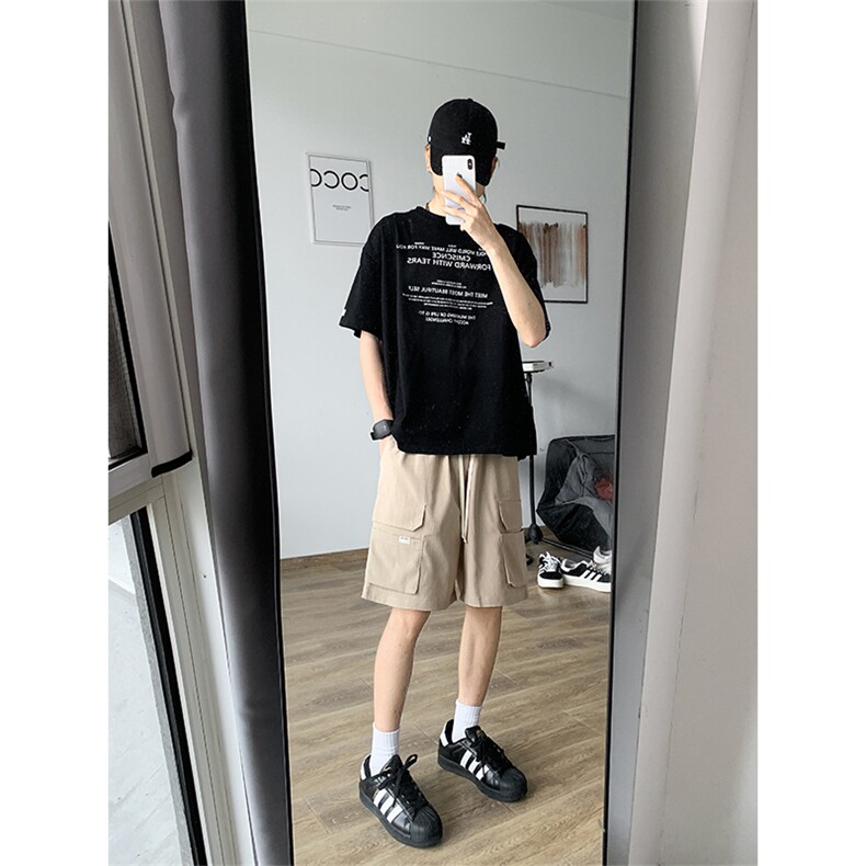 8XL-M特大码冰丝短裤男五分裤褶皱休闲裤工装中裤DK1504P45控68,男装牛仔裤,电商D206-1