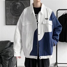 男夹克青少年方领长袖拼图潮夹克J08P70，男装夹克，星座1116-2