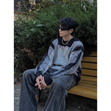 博主，用图不拿货哦cleanfi毛衣男慵懒风针织衫MY01-P70，男装针织衫/毛衣，星座1007（原301D）