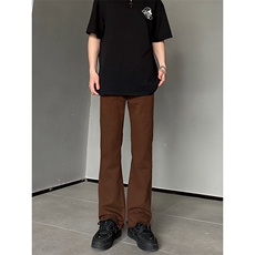 B221美式ins高街暗黑小众修身毛边微喇牛仔裤LK23004-P55控78，男装牛仔裤，电商B221