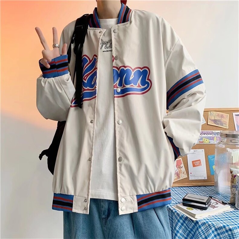 GC0569-P45棒球服外套男春季复古潮流夹克ins潮牌休闲运动高街图片