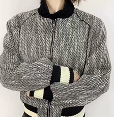 HT159-P78男士廓形夹克加厚保暖棉服黑灰色个性美潮外套，男装T恤，电商B323A