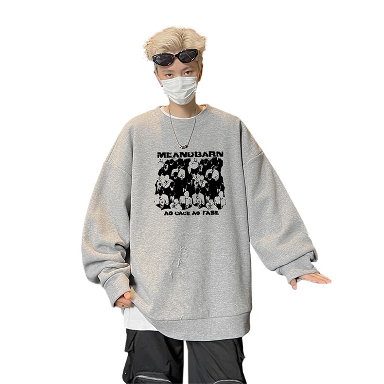 华夫格！华夫格上衣男圆领华夫格卫衣男大码长袖t恤男HY247-特P23,男装T恤,电商B367