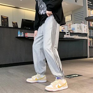 条纹卫裤男新款宽松百搭港风B684P32，男装休闲裤，星座1116-2