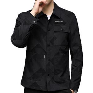 2023春秋季男士翻领长袖薄款外套中年商务休闲男装夹克上衣新款图片