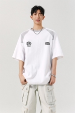 凉感双色拼接设计羽毛球球服大码M-5XL短袖T恤男DX78029P50控78，男装T恤，星座227-7