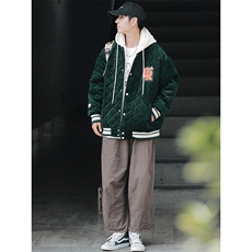冬款青少年休闲毛巾绣棉服假两件连帽外套男士8135-P140控价178，男装棉衣，电商A441-1