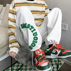 现货春季字母植绒卫裤vibe风裤子高街ins男美式休闲裤K2151-P33，男装休闲裤，星座512-2