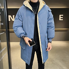 冬季中长款男士棉衣宽松加厚棉服纯色大口袋棉袄A266-WMY2112-P85，男装棉衣，电商A266
