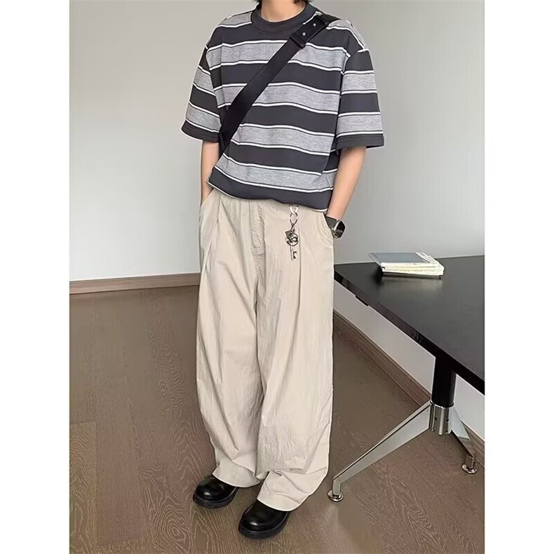 男士裤子男款宽松直筒工装裤潮牌男休闲长裤秋季男裤直筒裤X2030，男装工装外套，星座208-5