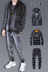冬季男士金丝绒卫衣套装运动服双面加绒休闲服三件套DS256T，男装卫衣，电商A102