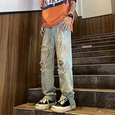 青春流行ins男直筒水洗牛仔裤P48，男装牛仔裤，星座1116-2