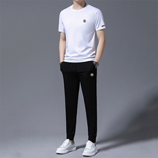 HP580夏季新款男士运动休闲套装二件套圆领刺绣男装速干百搭短袖，男装休闲套装，电商B360