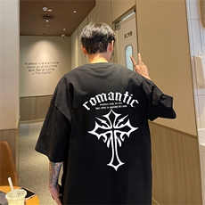 220g纯棉美式夏季短袖t恤男DT404-特批19控38，男装T恤，电商B370