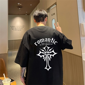 220g纯棉美式夏季短袖t恤男DT404-特批19 控38图片