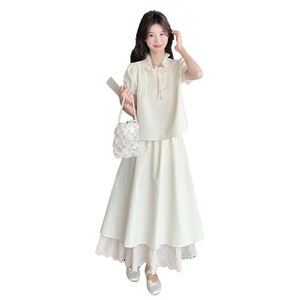 小香风花边半身裙套装女夏新款甜美气质温柔风显瘦两件套ootd穿搭图片