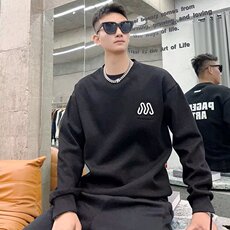长袖t恤男士字母卫衣秋季2025新款情侣装潮牌休闲圆领外套男，男装T恤，星座506A