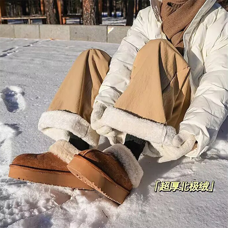 网图超厚北极绒休闲裤加绒加厚棉裤慵懒风直筒裤A025-XK18084-P40，男装棉裤，电商A025