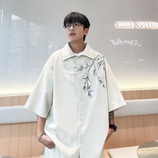 控价59风短袖绣花长袖衬衫印花风宽松版型百搭衬衫CS931P40，男装衬衫，电商A128