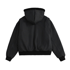 现货高品质美式冬季重磅座山雕大毛毛领pu皮棉衣男女加厚外套，男装皮衣，电商A443