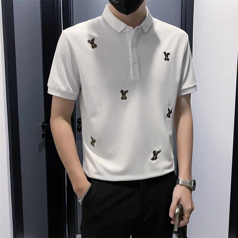 B340-PL8943 2023夏季新款短袖刺绣POLO衫男T恤 P58 控价78图片