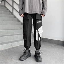 ！春季潮流百搭男士休闲裤学生宽松港风束脚工装长裤Z2003P45，男装休闲裤，电商B220