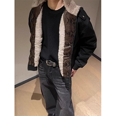 冬季美式拼蛇皮纹PU皮棉衣ing短款保暖夹克座山雕棉服男MJ101，男装夹克，星座1116A（原606A-3）