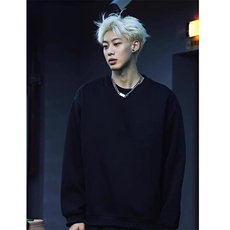 抖音得物高品质二开支持退换26春装美式男宽松曼巴纯色圆领卫衣，男装卫衣，电商A443