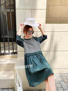 针织拼接连衣裙，女装连衣裙，千百莲