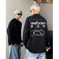 抗菌自发热男T恤美式休闲运动撞色解构长袖情侣上衣8511-p30，男装T恤，电商C307