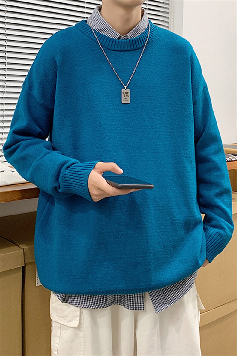 主推现货毛衣男圆领纯色休闲量大有差价A161-2-M001-P35,男装针织衫/毛衣,电商A161-2