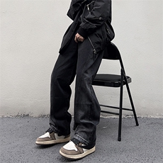 美式高街vibe风直筒长裤欧美痞帅男hiphop复古水洗拼接工装牛仔裤，男装牛仔裤，星座301D-4(原星座1004-4）