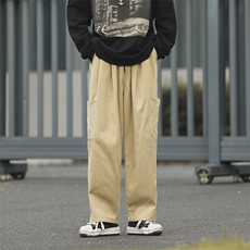 休闲裤男港风潮流口袋2023春秋季新款ins宽松百搭长裤K2651-P39，男装休闲裤，星座412
