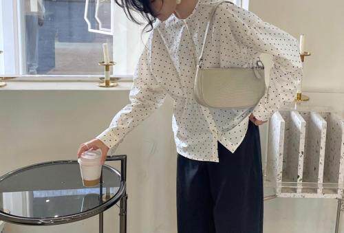 微透感细扣长袖上衣，其它，Vase