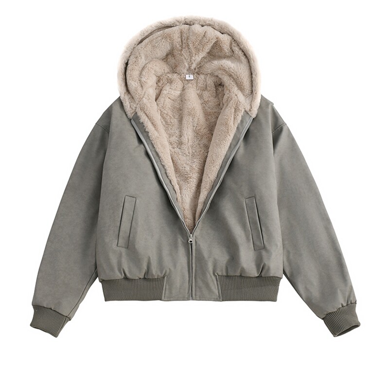 现货高品质美式冬季重磅座山雕大毛毛领pu皮棉衣男女加厚外套，男装皮衣，电商A443