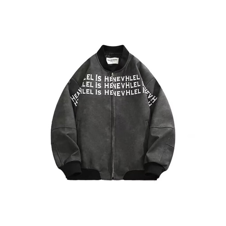 棒球服外套男美式高街字母皮衣高级感宽松夹克W6709-P75,男装夹克,星座215-1