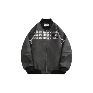 棒球服外套男美式高街字母皮衣高级感宽松夹克W6709-P75图片