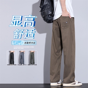 夏季2025天丝休闲裤男款宽松直筒新款美式垂顺凉感长裤K2520-P52图片