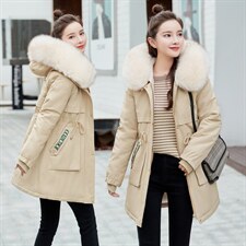 2021冬季新款气质保暖大毛领派克服派克服，女装棉衣/棉服，贵人树