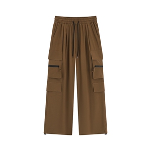 冰丝防水拉链多口袋休闲裤K016平铺92%聚酯纤维8%氨纶(S-2XL)TP28图片