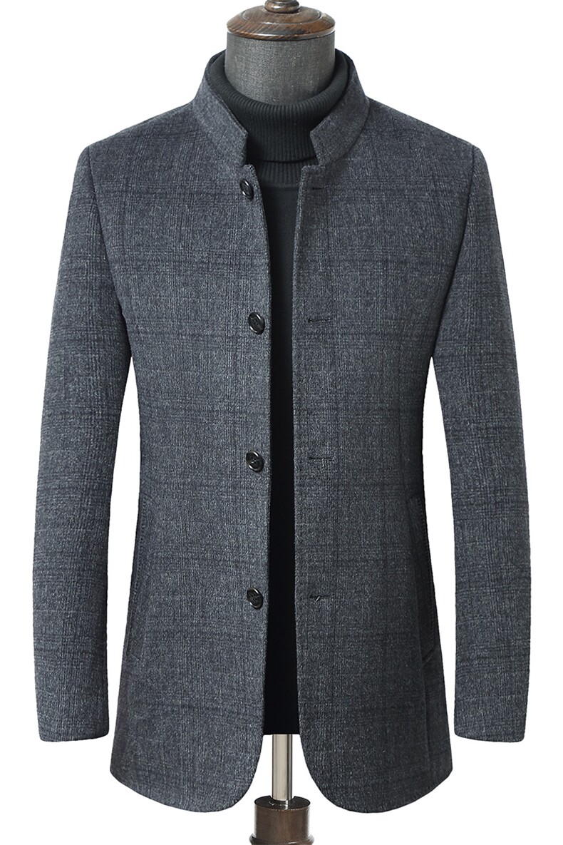 羊毛呢子外套男士秋冬中长款立领妮子休闲时尚大衣ZELD1126-P360，男装毛呢大衣，电商B212（原钱塘6029）