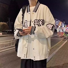 痞帅字母外套运动棒球服男女潮牌ins设计感韩版炸街JK411，男装夹克，星座1116A-1（原606A）