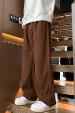 XZ213-DK2005-P45控58港风日系复古纯色阔腿灯芯绒运动休闲裤，男装休闲裤，星座213