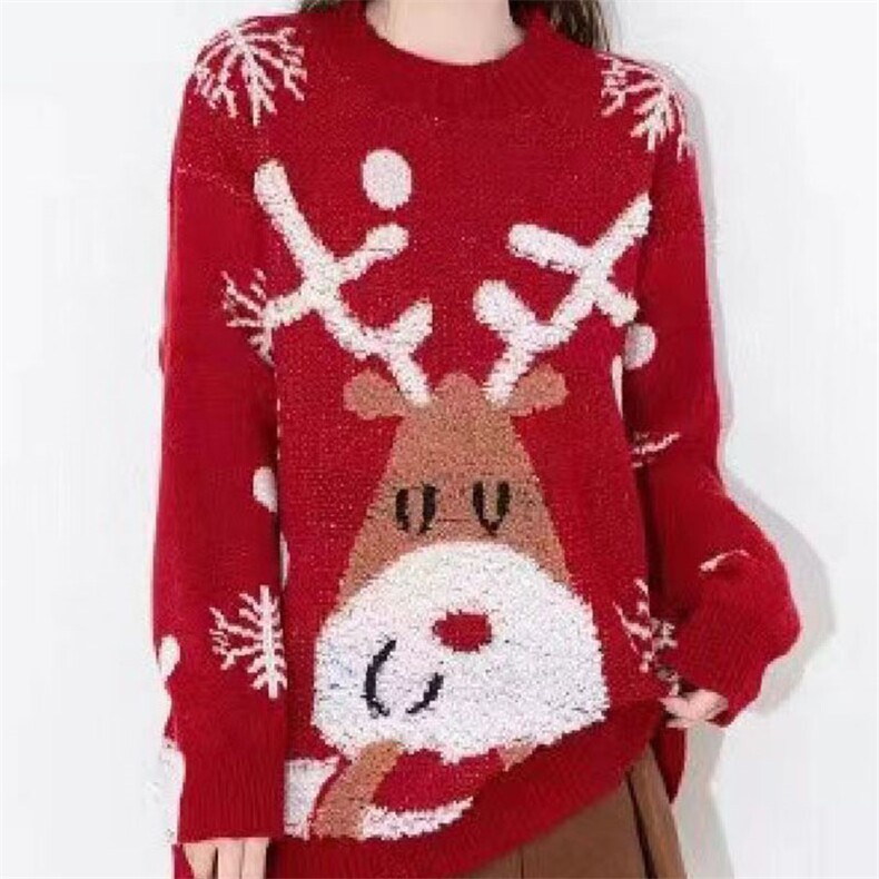 2025年秋季时尚百搭通勤简约休闲麋鹿新年款，女装针织衫/毛衣，萱芳婷羊绒